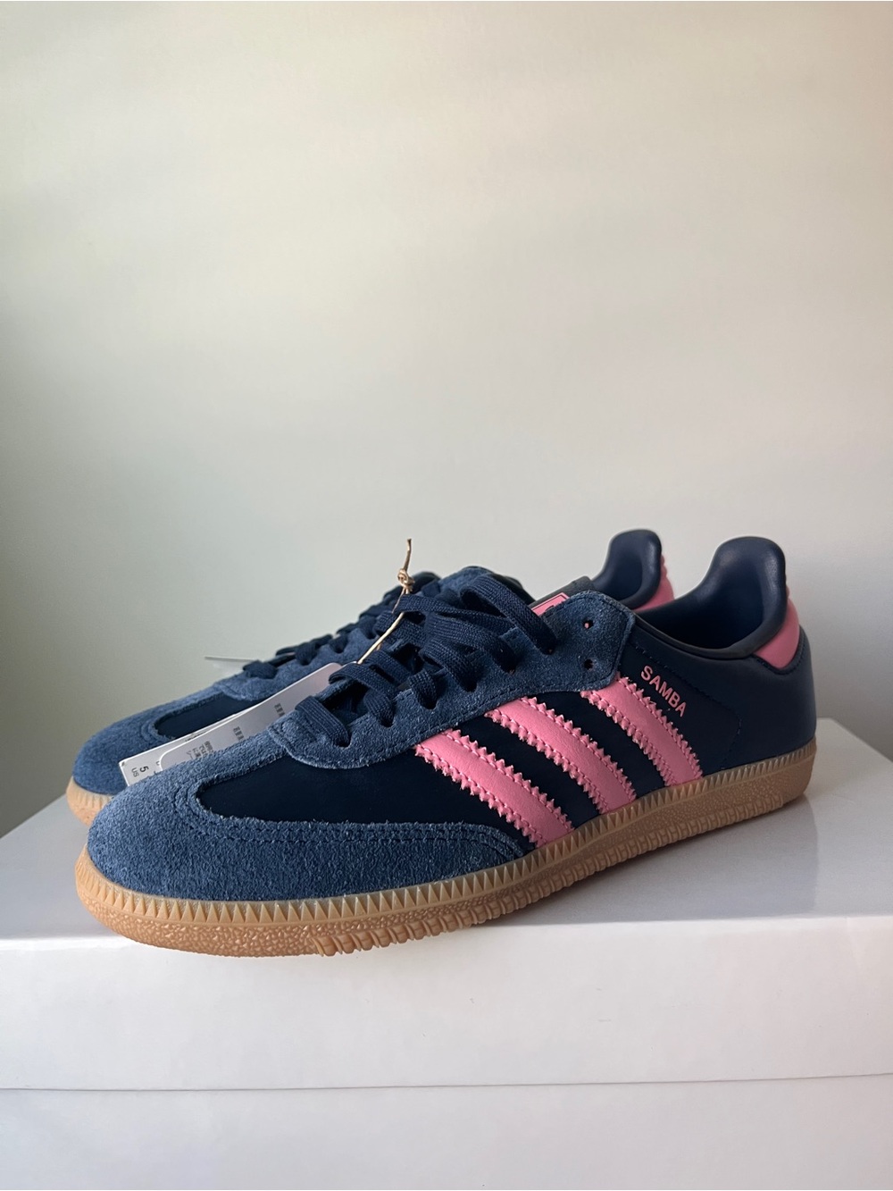 adidas Navy and Pink Originals Samba